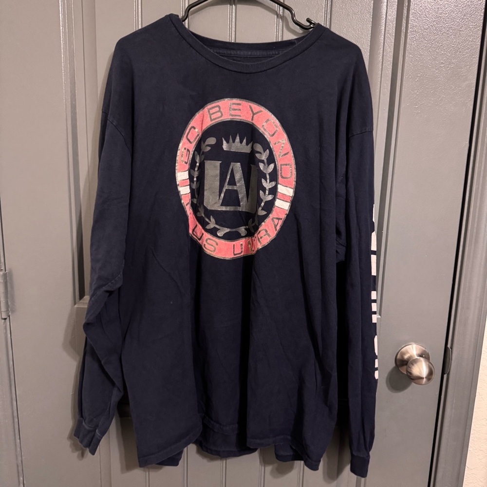 My Hero Academia Anime Navy Blue Graphic Long Sleeve Shirt